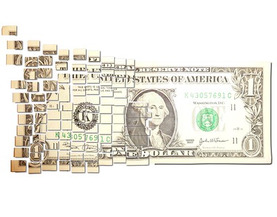 A vanishing dollar bill