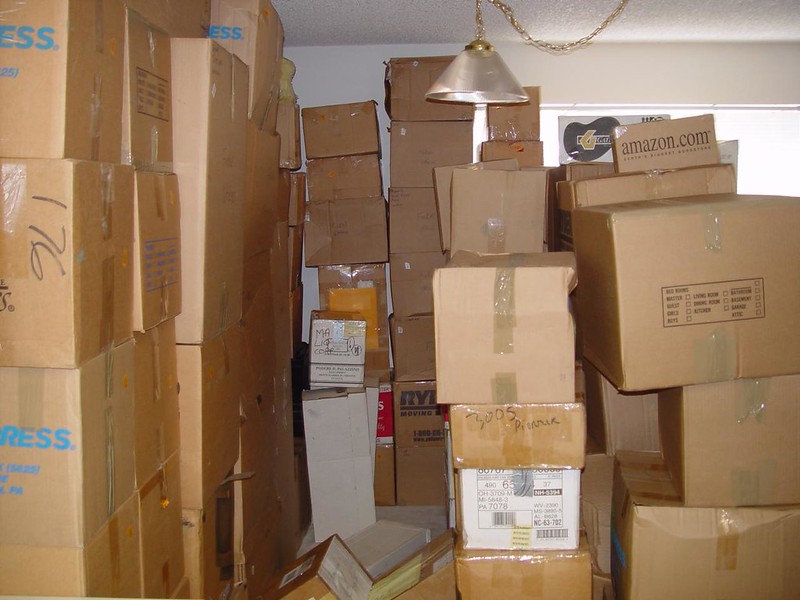 Lots of boxes stacked up